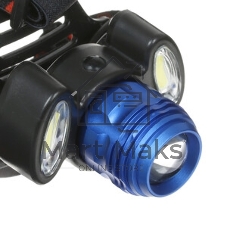 Фонарь налобный Ultraflash E1334 (акк 3,7В, синий/черный, 3LED, 4 Ватт, фокус, 2 ак 4 реж, метал