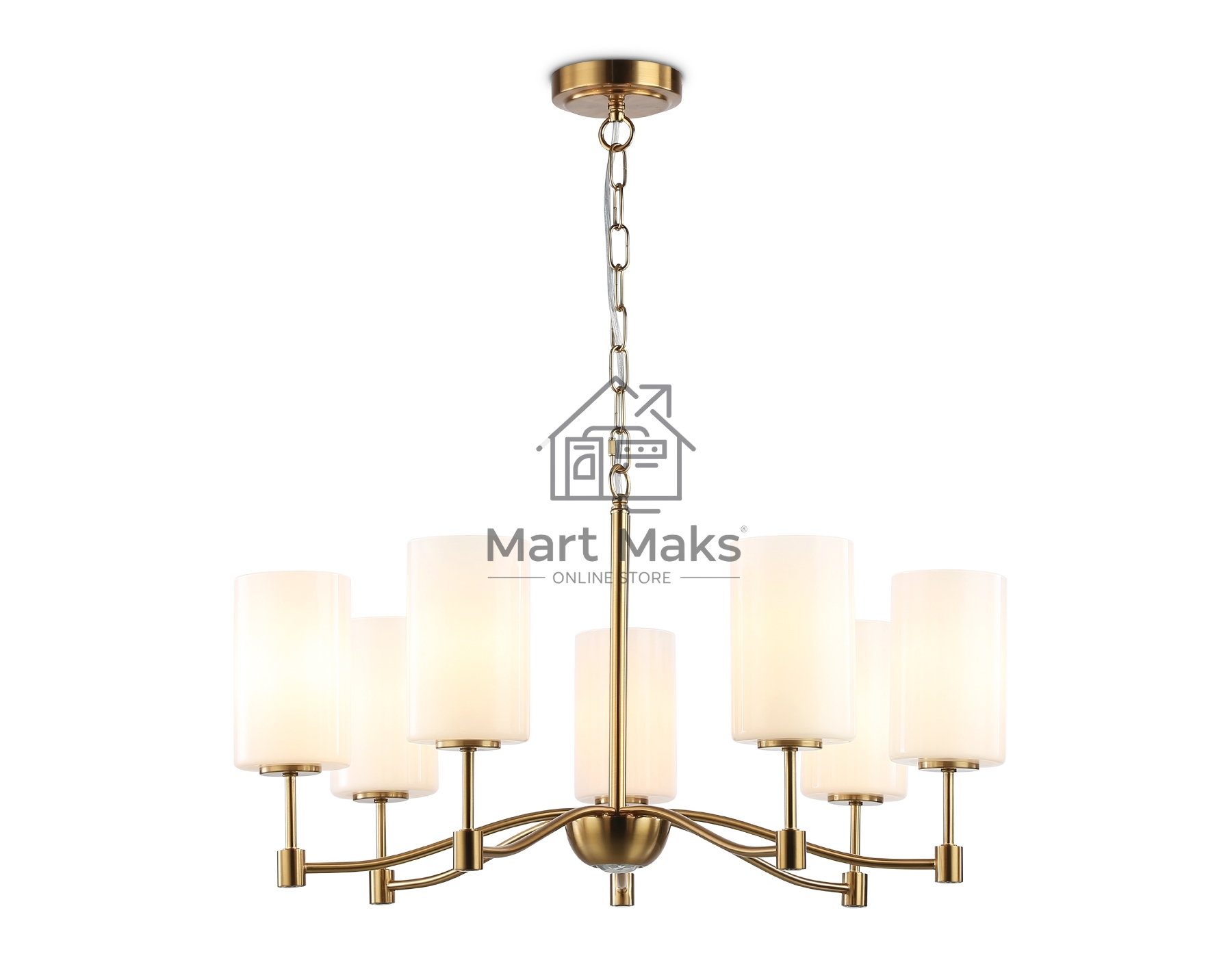 Люстра Ambrella light LH56053/7 BS/FR латунь/белый матовый E14*7 max 40W D680*950