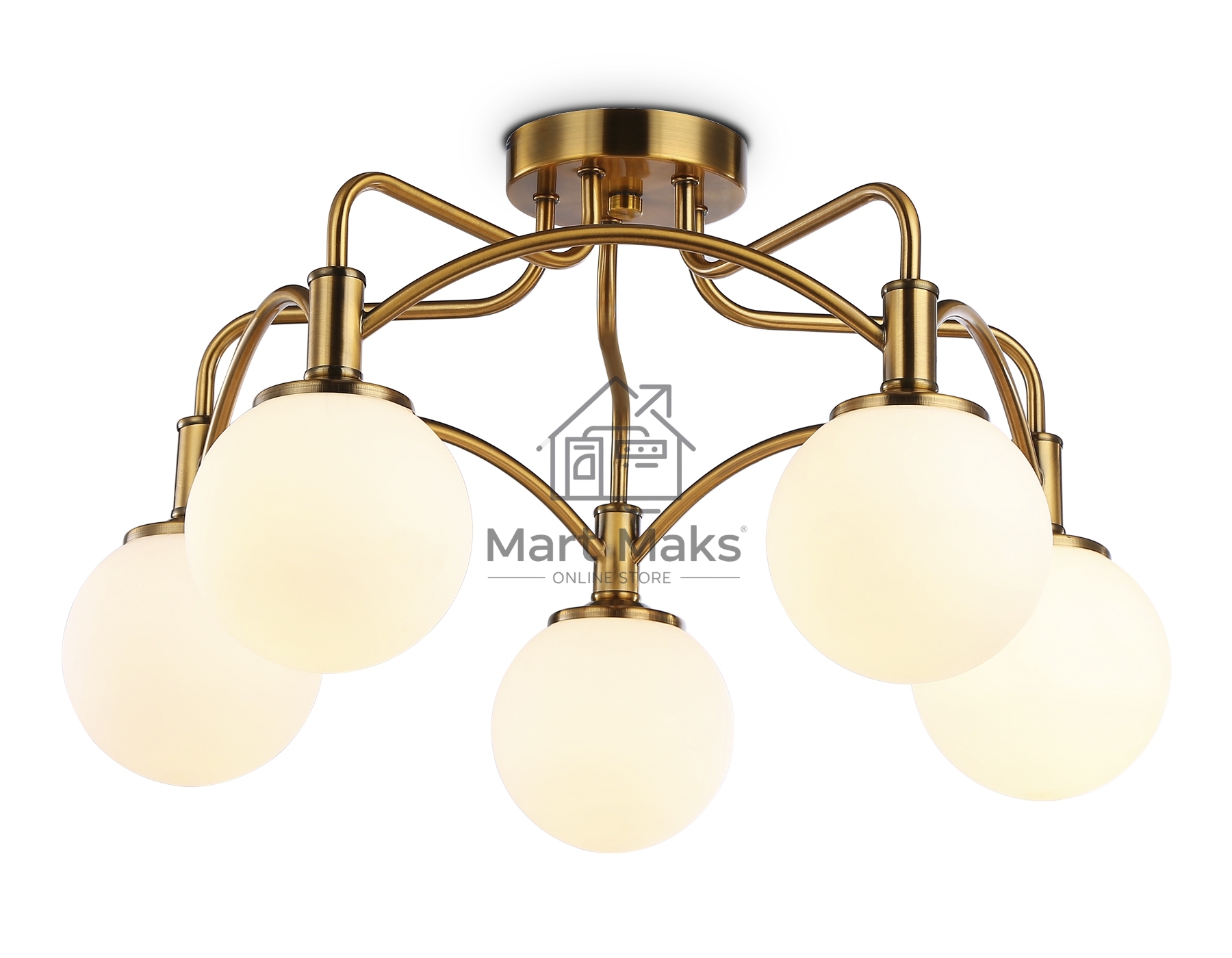 Светильник Ambrella light TR3212/5 GD/FR золото/белый матовый E27*5 max 40W D560*302