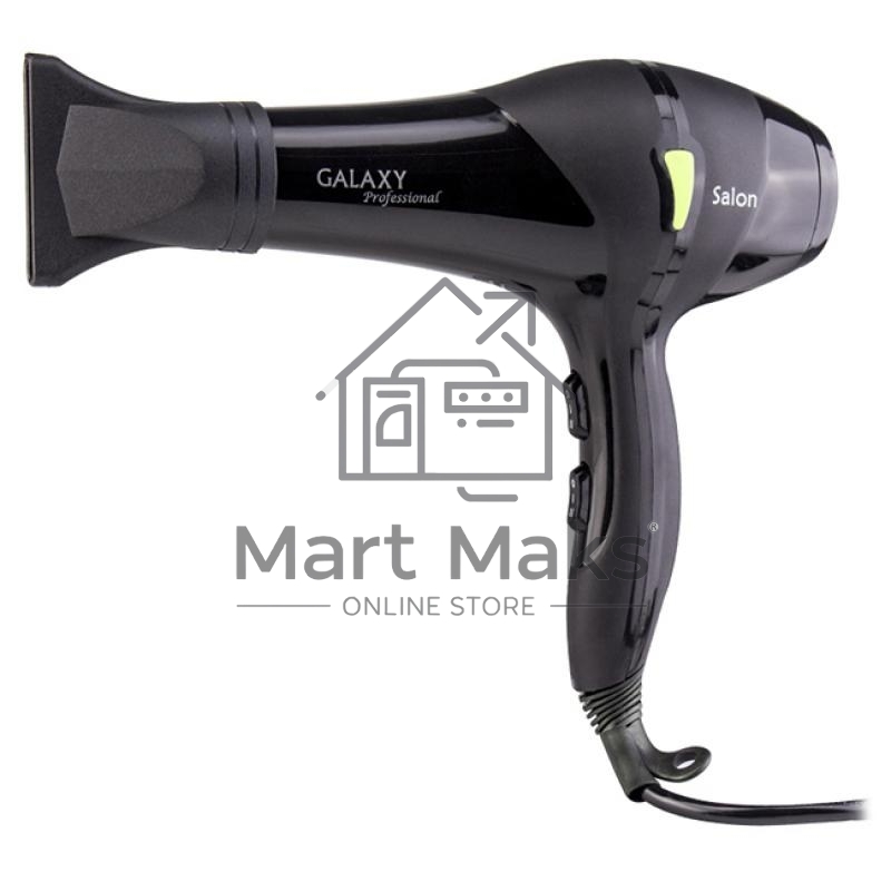 Фен для волос профессиональный Galaxy Line GL 4317, черный, 2200 Вт, АС мотор, 2 скоростных режима, 3 температурных режима, защита мотора от перегрева, защитная сетка, подвесная петля,насадка-концентратор