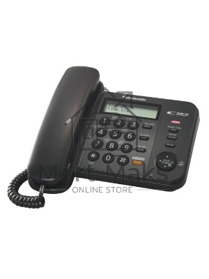 Телефон проводной Panasonic KX-TS2358RUB черный АОН,Caller ID,ЖКД,блокировка набора,выключение микрофона,кнопка 