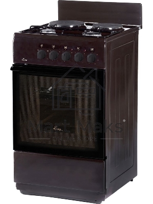 Плита комбинированная Flama RK 2201 B коричневый, конфорок 4 шт, духовка 50 л, 50 см x 85 см x 60 см