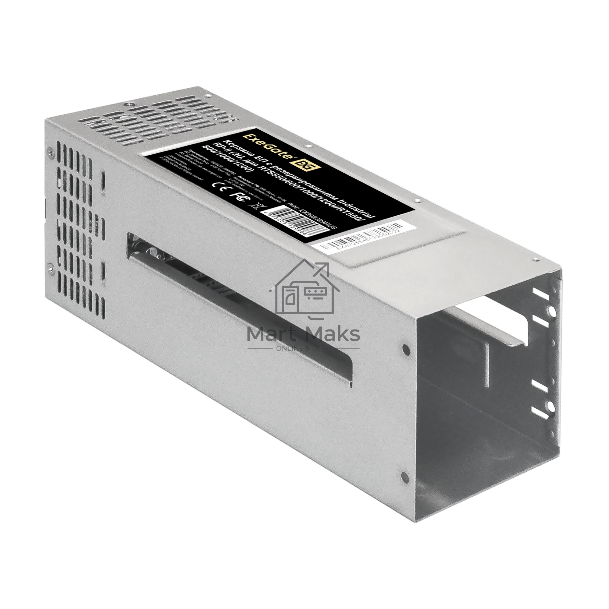 Серверный блок питания 2U Redundant 2x1000W ExeGate EX292323RUS Industrial-RTS1000 (APFC, КПД 94% (80 PLUS Platinum), 4 cm fan, 24pin, 2x(4+4)pin, 2PCIe, 2SATA, 6IDE, Cable Management)