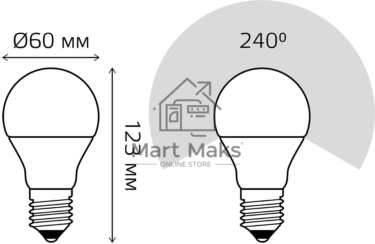 Светодиодная лампа GAUSS 102502216 LED A60 16W E27 1470lm 4100K 1/10/50