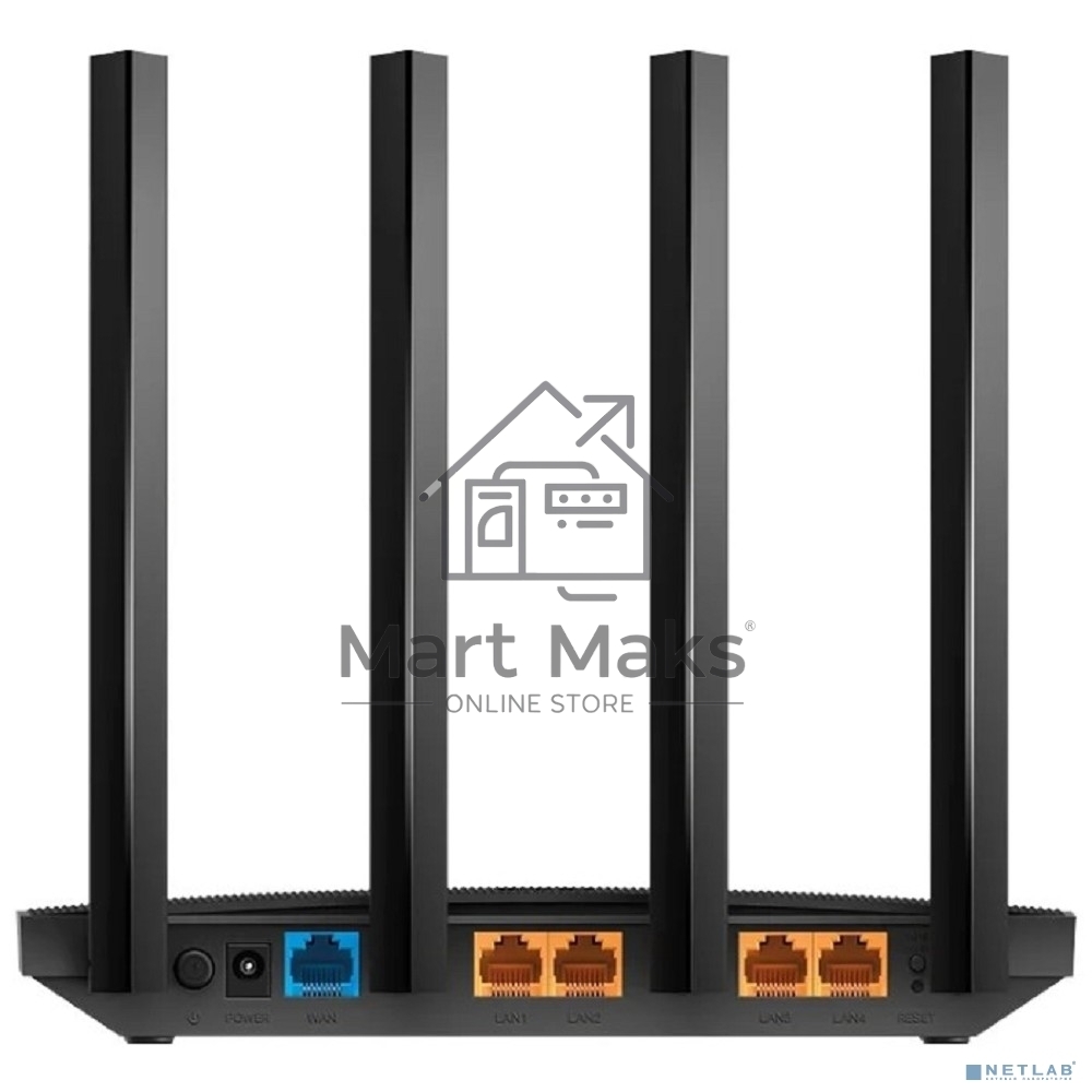 Роутер беспроводной TP-Link Archer C6U AC1200 10/100/1000BASE-TX/4G ready черный