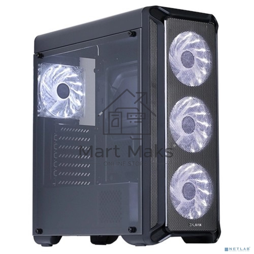 Компьютерный корпус ZALMAN I3, без БП, большое боковое окно, черный,ATX