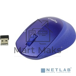 Мышь беспроводная Logitech M330 SILENT PLUS синий, 1000 dpi, радиоканал, USB, кнопки - 3
