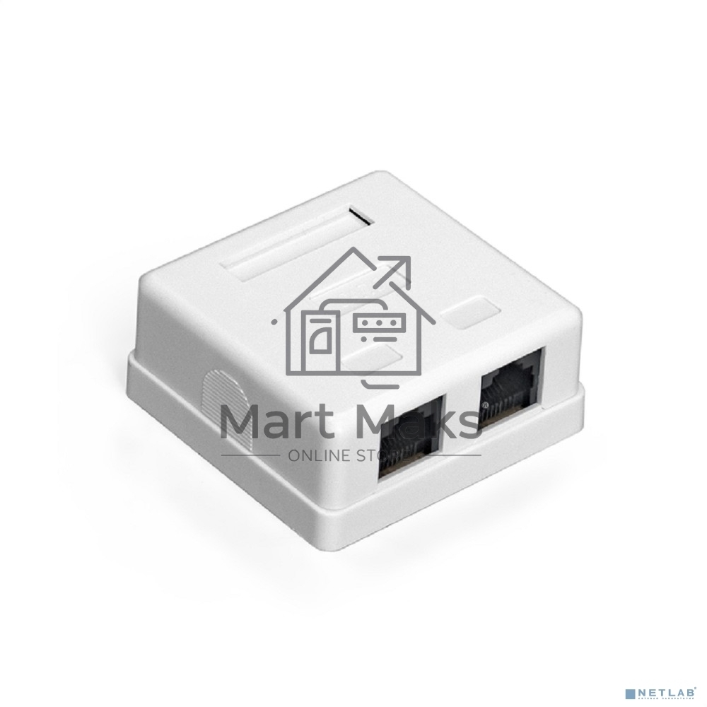 Розетка внешняя двойная ExeGate SM2-RJ45-C6 RJ-45 кат.6 UTP Krone/110