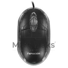 Мышь проводная Гарнизон GM-100 черный, 1000 dpi, USB, кнопки - 3