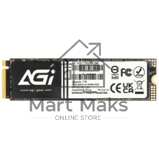 Накопитель SSD AGI AI298, 1Tb, PCIe 3.0 x4, M.2 2280, NVMe, R/W 2590/2050