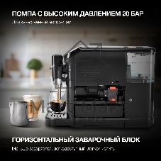Кофемашина автоматическая Hyundai HAM-4001 черный, исп. кофе - молотый, 1.5 л, 1350 Вт, 20 Бар