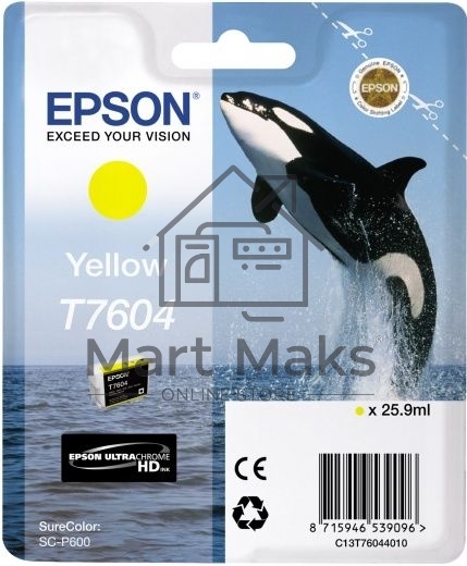 Картридж струйный EPSON C13T76044010 желтый (26 мл) для SC-P600