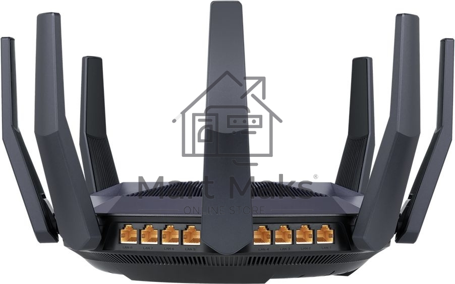 Роутер ASUS RT-AX89X, 802.11b/g/n/ac/ax, до 1148+4804 бит/c, 2,4 + 5 гГц, 8 антенны, USB, GBT LAN