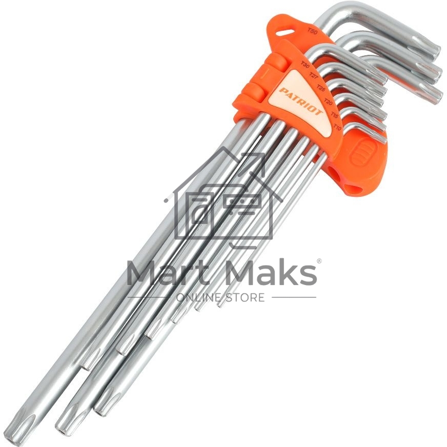 Набор ключей PATRIOT SKТ-9EL, TORX, экстра длинные, T10-T50, CRV, 9 шт