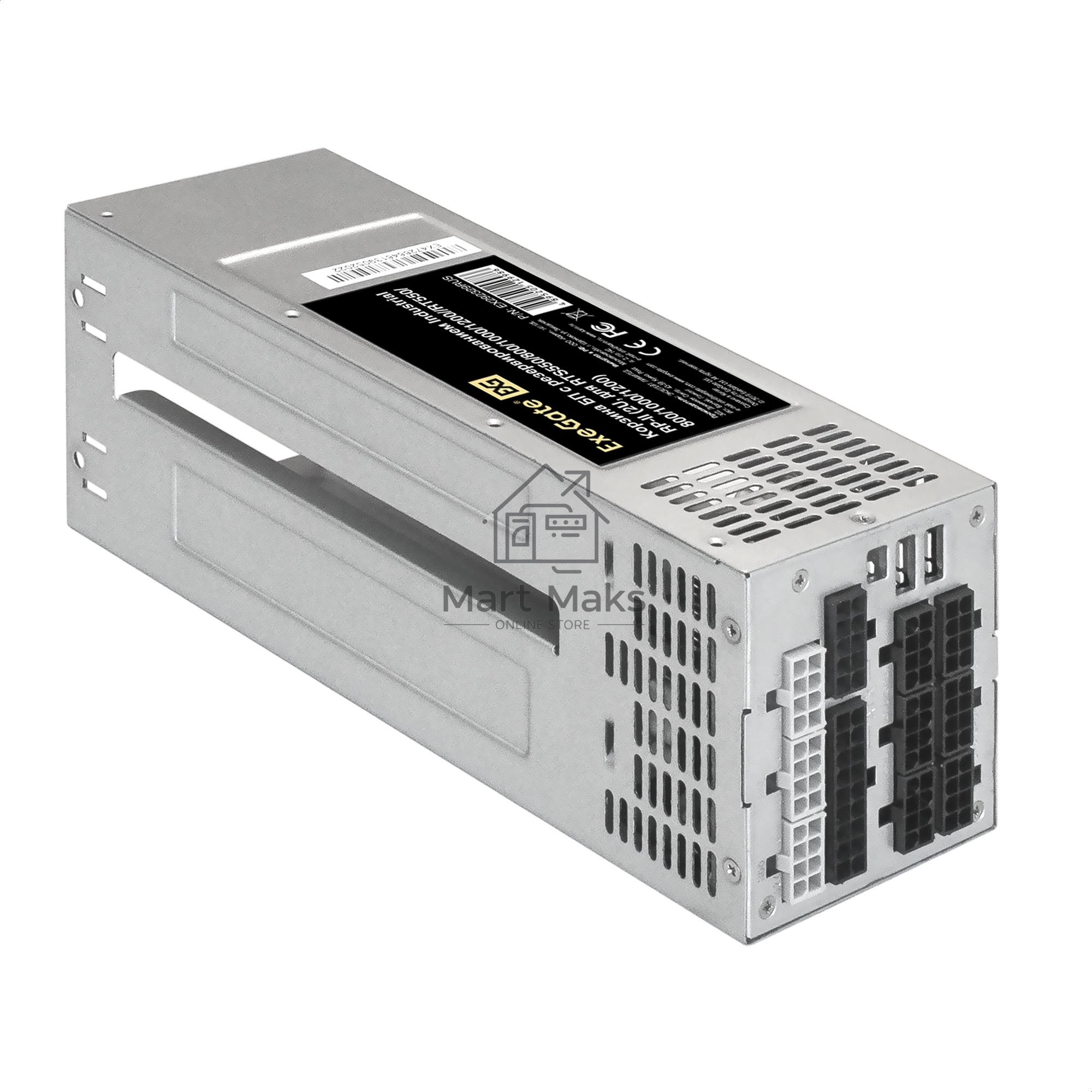 Серверный блок питания 2U Redundant 2x1000W ExeGate EX292323RUS Industrial-RTS1000 (APFC, КПД 94% (80 PLUS Platinum), 4 cm fan, 24pin, 2x(4+4)pin, 2PCIe, 2SATA, 6IDE, Cable Management)