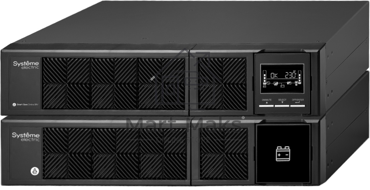 Источник бесперебойного питания Systeme Electriс Smart-Save Online SRV, 2000VA/1800W, On-Line, Extended-run, Rack 4U (Tower convertible), LCD, Out: 6xC13, SNMP Intelligent Slot, USB, RS-232