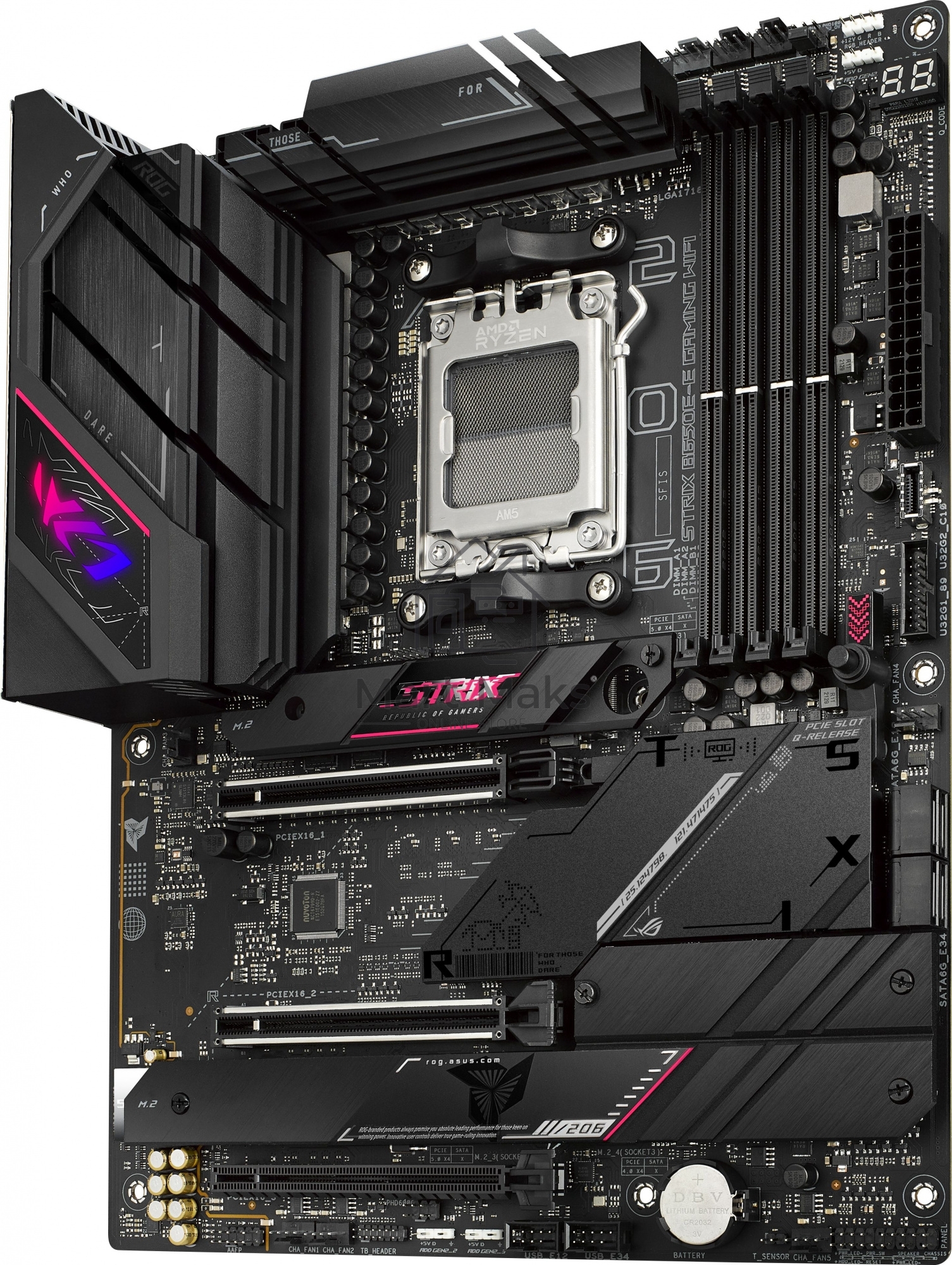Материнская плата ASUS ROG STRIX B650E-E GAMING WIFI, AM5, AMD B650, 4xDDR5, 4xSATA, 4xM.2, 1xPCI-E 4.0 x4, 1xPCI-E 5.0 x8, 1xPCI-E 5.0 x16, 1xDP, 1xHDMI, 1x 2.5Gb LAN, 4xUSB-A 3.2 Gen 2, 6xUSB-A 3.2 Gen 2, 1xUSB-C 3.2 Gen 2, 1xUSB-C 3.2 Gen 2x2, 5x3.5 мм