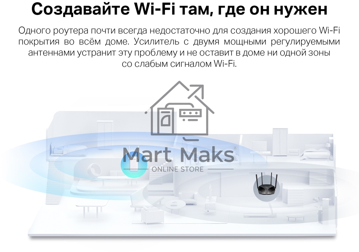 Повторитель беспроводного сигнала Mercusys ME70X AX1800 10/100/1000 белый (упак.:1шт)