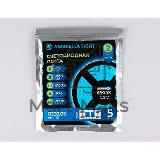 Светодиодная лента Ambrella light GS3213 2835 180Led/ 14.4W m/ 24V IP20 6500K/ 5000*10*1.2mm (2 конт.)
