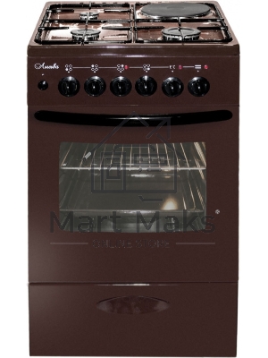 Плита Комбинированная Лысьва ЭГ 1/3г01 МС-2у коричневый (стеклянная крышка)