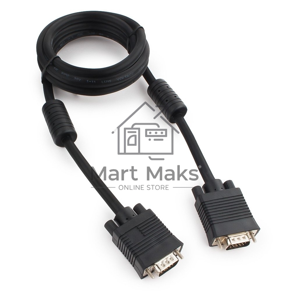 Кабель Gembird/Cablexpert CC-PPVGA-6B, Кабель VGA Premium,15M/15M, 1.8м, тройн.экран, феррит.кольца, черный, пакет