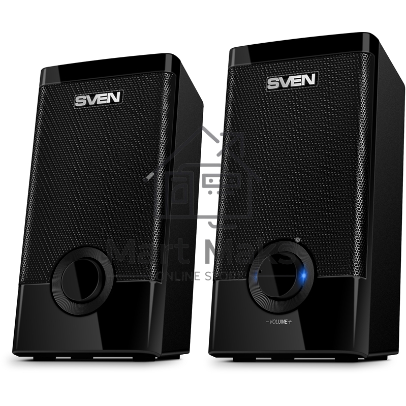 Колонки Sven 318 черный USB-порт ПК, ноутбука или адаптер 5V DC