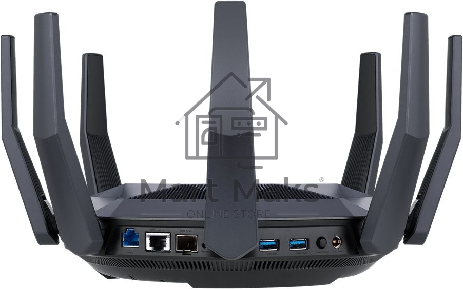 Роутер ASUS RT-AX89X, 802.11b/g/n/ac/ax, до 1148+4804 бит/c, 2,4 + 5 гГц, 8 антенны, USB, GBT LAN