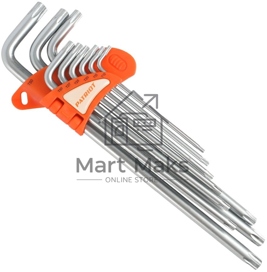 Набор ключей PATRIOT SKТ-9EL, TORX, экстра длинные, T10-T50, CRV, 9 шт
