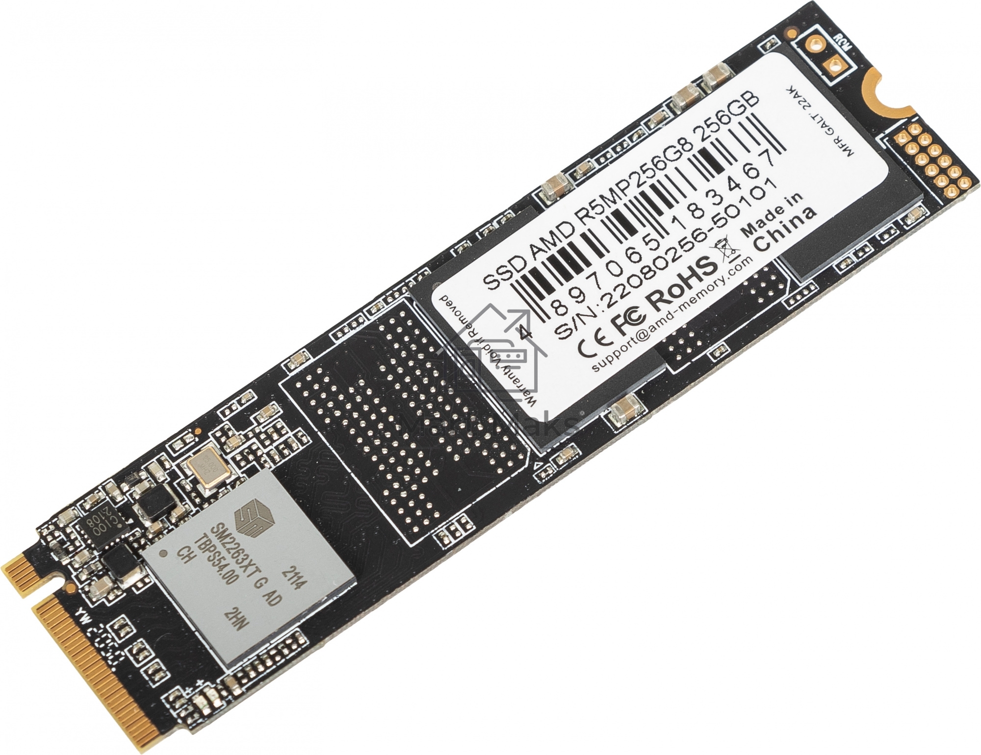 Накопитель SSD AMD Radeon R5 MP256G8, 256Gb, M.2 2280, PCIe 3.0 x4, NVMe, R/W 1780/785