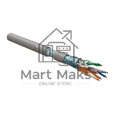 Кабель витая пара F/UTP Hyperline FUTP4-C5E-S24-IN-LSZH-GY-305 (FTP4-C5E-SOLID-LSZH-GY-305) (305 м), категория 5e, 4 пары (24 AWG), одножильный (solid), экран - фольга, LSZH, нг(С)-HF, –20°C – +75°C, серый - гарантия: 15 лет компонентная; 25 лет системная