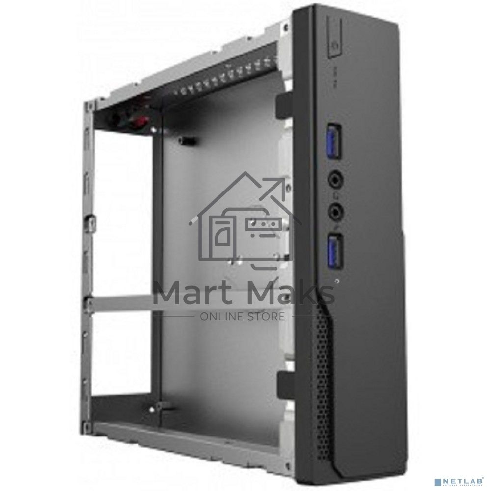 Компьютерный корпус с внешним блоком питания 120Вт. Сase Foxline mITX 120W ext., DC-converter, 2xUSB3.0, 1x40mmFan, Black, VESA, powercord