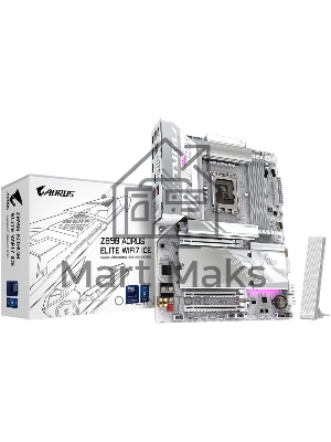 Материнская плата GIGABYTE Z890 AORUS ELITE WIFI7 ICE, LGA1851, Intel Z890, 4xDDR5, 4xSATA, 4xM.2, 1xPCIe 5.0 x16, 2xPCIe 4.0 x4, 1xDP (v1.4), 1xUSB Type-C, 1x2.5Gb LAN, Wi-Fi 7, Bluetooth 5.4, S/PDIF, 2x3.5 мм, 7.1, ATX