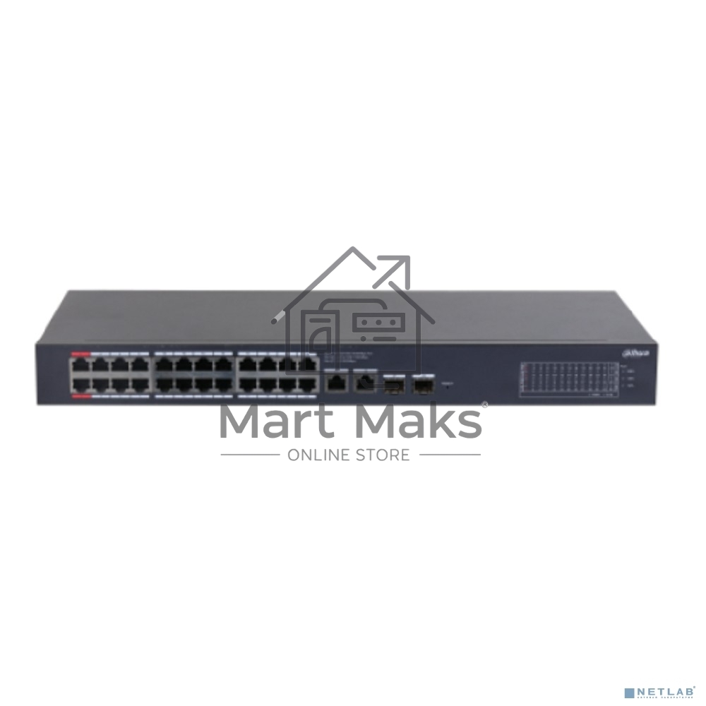 Коммутатор Dahua DH-CS4228-24GT-240 (L2) 26x1Гбит/с 2xКомбо(1000BASE-T/SFP) 24PoE 265W управляемый