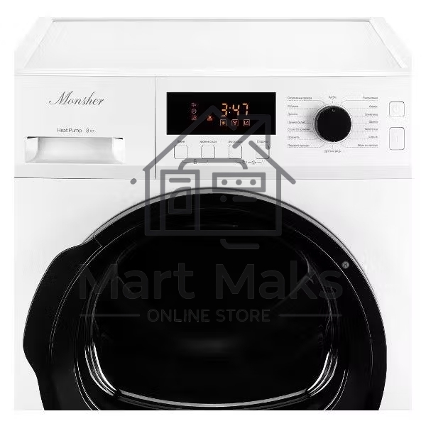 Сушильная машина MONSHER MDM 631 Blanc белый, 8 кг, сушка - тепловой насос, программ - 16, 59.5 x 84.5 x 62.5 см