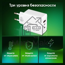 Сетевое зарядное устройство Digma Pro DPW6B 65W 3.25A (PD+QC) 2хUSB-C/USB-A универсальное белый (DPW6B5GX12WH)