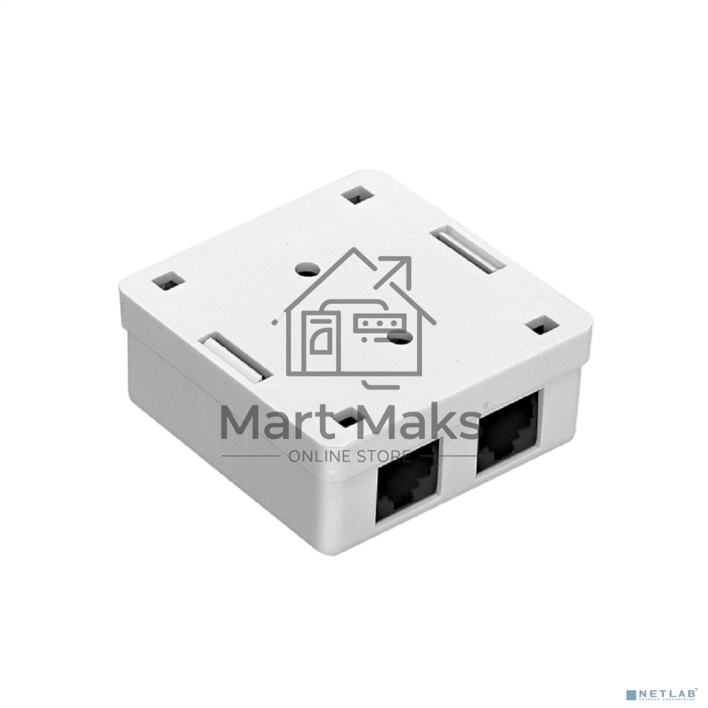 Розетка внешняя двойная ExeGate SM2-RJ45-C6 RJ-45 кат.6 UTP Krone/110