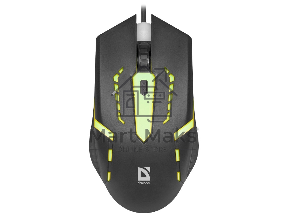 Мышь проводная Defender Hit MB-601 черный, 1200 dpi, USB, кнопки - 4
