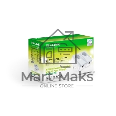 Сетевой адаптер TP-Link TL-PA4010PKIT AV600 Powerline Adapter with AC Pass Through Starter Kit, Ultra Compact Size, 500Mbps Powerline Datarate, 10/100Mbps Fast Ethernet, HomePlug AV, Green Powerline, Plug and Play
