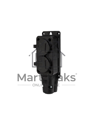 Розетка штепсельная Rexant двухместная влагозащищенная, с/з, 16 А, IP54 каучук