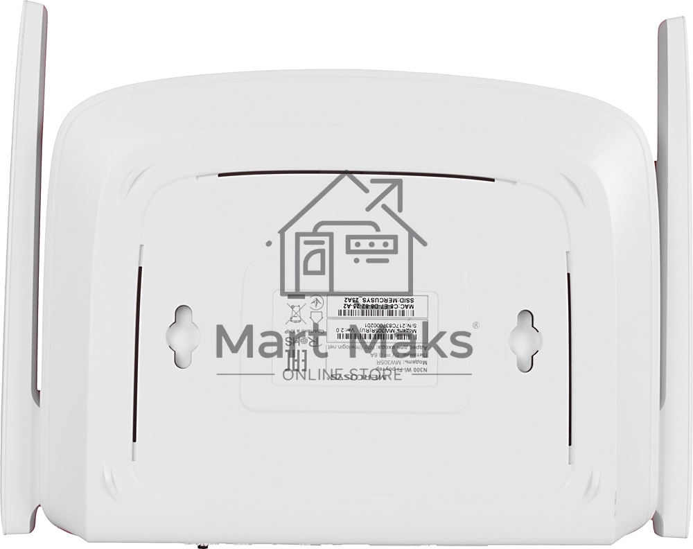 Маршрутизатор Mercusys MW305R Wi-Fi роутер 300 Мбит/с 2,4 ГГц, 1 порт WAN 10/100 Мбит/с + 4 порта LAN 10/100 Мбит/с, 2 фиксированные антенны