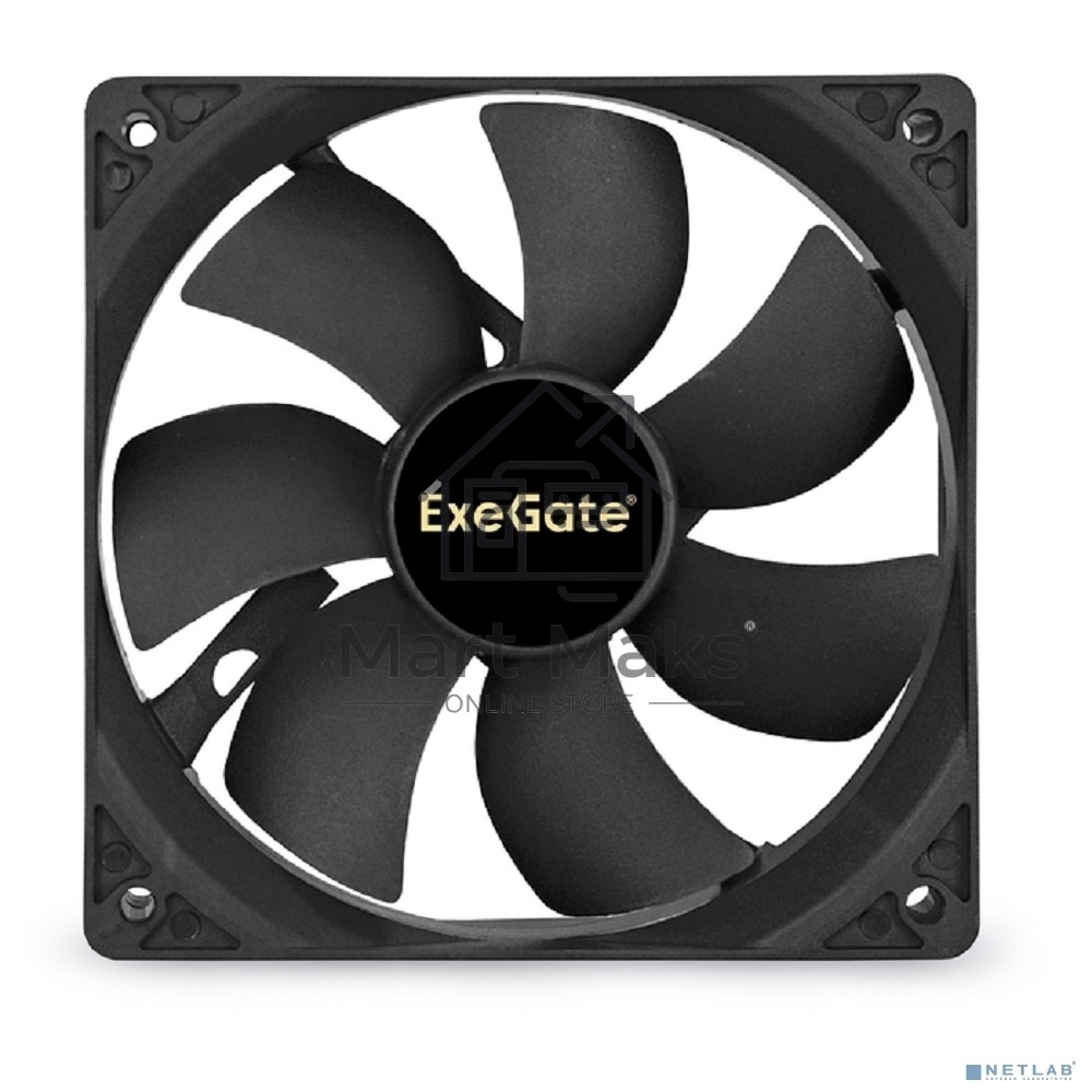 Вентилятор для корпуса ExeGate ExtraPower EP12025B3P черный, 120 мм, 1850 об/мин, 30 дБ, 3 pin