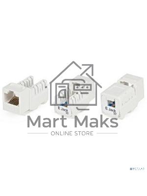 Монтажное оборудование Hyperline KJNE-8P8C-C5e-90-WH Вставка Keystone Jack RJ-45(8P8C), категория 5e, 110 IDC, заделка с помощью NE-TOOL, белая