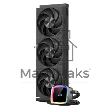 Система охлаждения Water Cooling System PCCooler DE360 MAX BK (300W, 360мм, Black, ARGB Pump, Fans: 3x120мм, 66CFM, 34.3dBA, 2200RPM/Pump height 54мм, 15dBA, 2600RPM, Rad thickness 27мм/S: 1851, 1700, 1200, 115X, AM5, AM4, AM3)