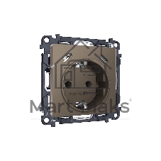 Комплект механизма электрической розетки 2USB С+C 20W с/з на винтовых зажимах 16A-250V ALFA Темная бронза матовый QUANT (AP6405, VM165) MA640510
