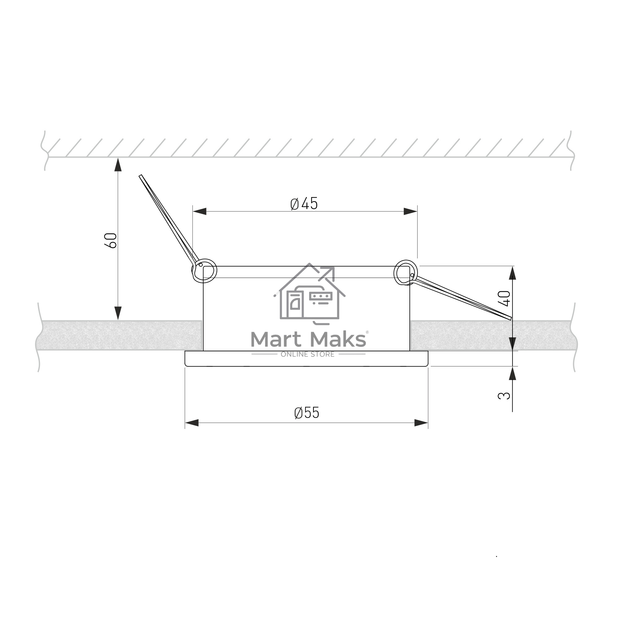 25022/LED / Светильник встраиваемый 5W 4200K BK черный