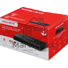 Коммутатор Mercusys MS110CP, 8×100 Мбит/с PoE + 2×1 Гбит/с, неуправляемый