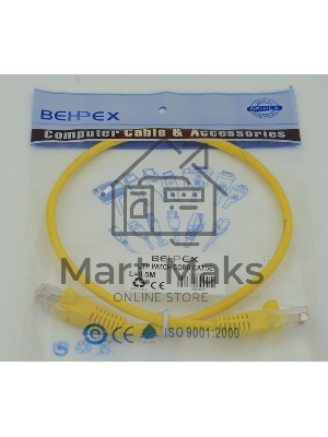 Патч-корд 5E Behpex 0.5m Yellow