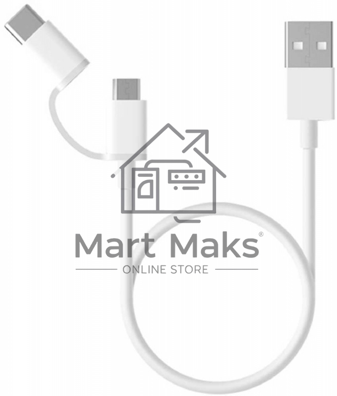 USB-кабель Xiaomi Mi 2-in-1 USB Cable Micro-USB to Type-C (30cm)