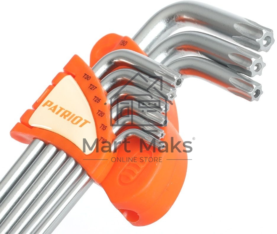 Набор ключей PATRIOT SKТ-9EL, TORX, экстра длинные, T10-T50, CRV, 9 шт