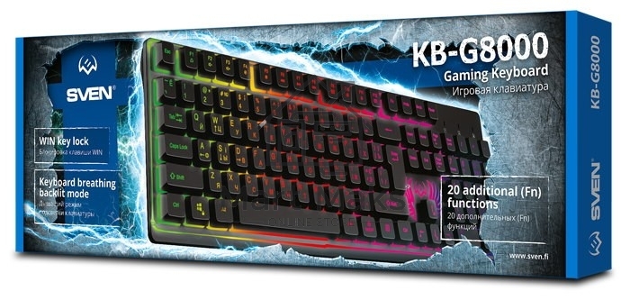 Клавиатура SVEN KB-G8000 проводная USB черный